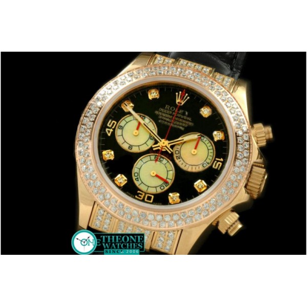 Rolex - 2011 YG/Diam/LE Blk/Wht Diam A-7750 Sec@6 28800