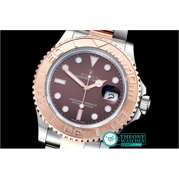 Rolex - YachtMaster Men 18K Wrapped RG/SS Brown BP Swiss 2836