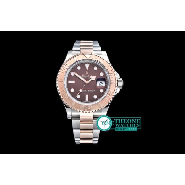 Rolex - YachtMaster Men 18K Wrapped RG/SS Brown BP Swiss 2836