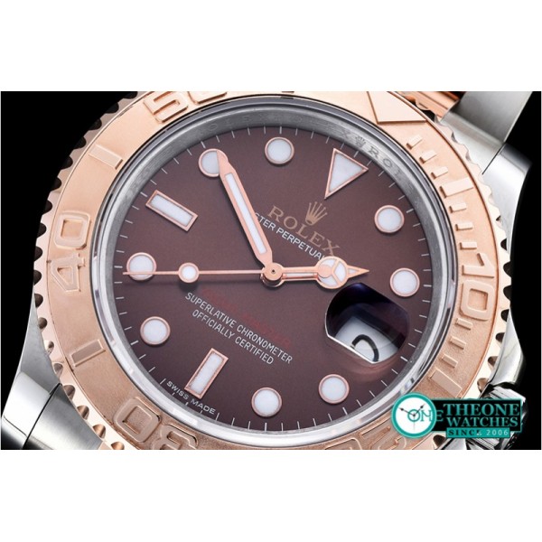 Rolex - YachtMaster Men 18K Wrapped RG/SS Brown BP Swiss 2836