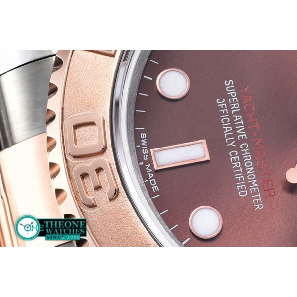 Rolex - YachtMaster Men 18K Wrapped RG/SS Brown BP Swiss 2836