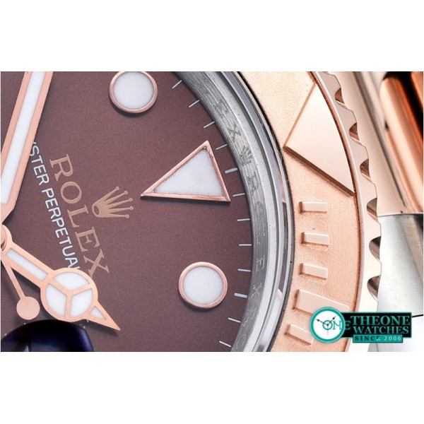 Rolex - YachtMaster Men 18K Wrapped RG/SS Brown BP Swiss 2836
