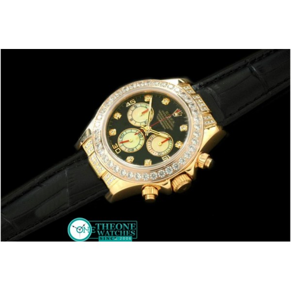 Rolex - 2011 YG/Diam/LE Blk/Wht Diam A-7750 Sec@6 28800