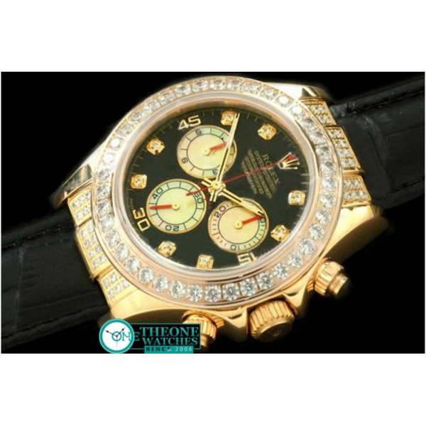 Rolex - 2011 YG/Diam/LE Blk/Wht Diam A-7750 Sec@6 28800