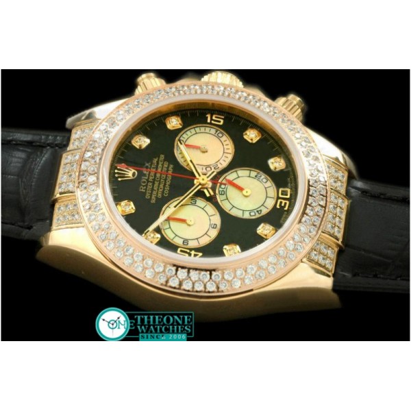 Rolex - 2011 YG/Diam/LE Blk/Wht Diam A-7750 Sec@6 28800