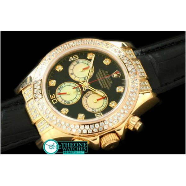 Rolex - 2011 YG/Diam/LE Blk/Wht Diam A-7750 Sec@6 28800