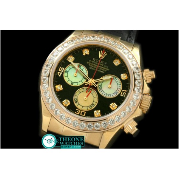 Rolex - 2011 YG/Diam/LE Blk/Wht Diam A-7750 Sec@6 28800