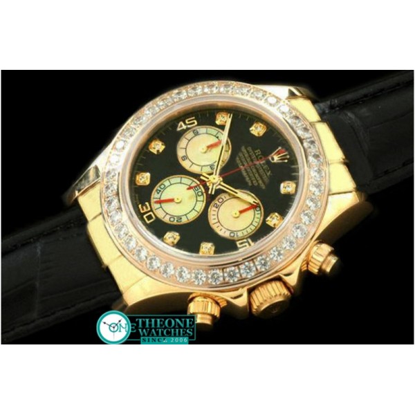 Rolex - 2011 YG/Diam/LE Blk/Wht Diam A-7750 Sec@6 28800