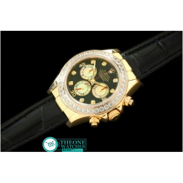 Rolex - 2011 YG/Diam/LE Blk/Wht Diam A-7750 Sec@6 28800