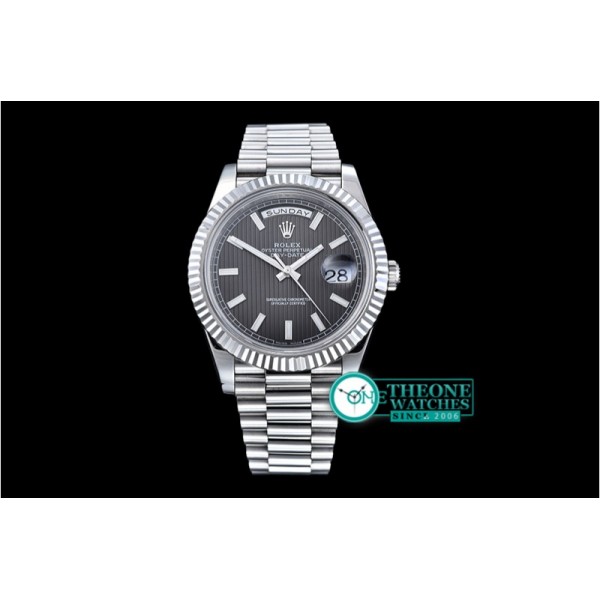 Rolex - DayDate 40mm SS/SS Black Tux Fluted Noob A3255 Mod
