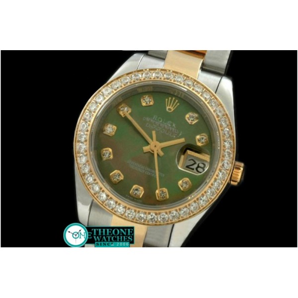 Rolex - SS/YG Oyster MOP Green Diamond Swiss Eta 2671-2