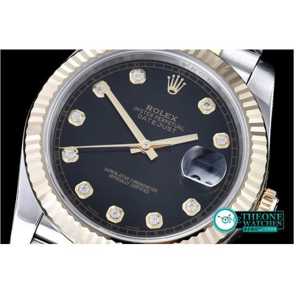 Rolex - DateJust 2 Wrap YG/SS Flt Blk Diams Jub Noob A3235