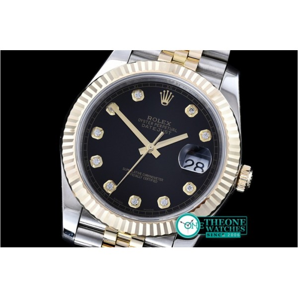 Rolex - DateJust 2 Wrap YG/SS Flt Blk Diams Jub Noob A3235