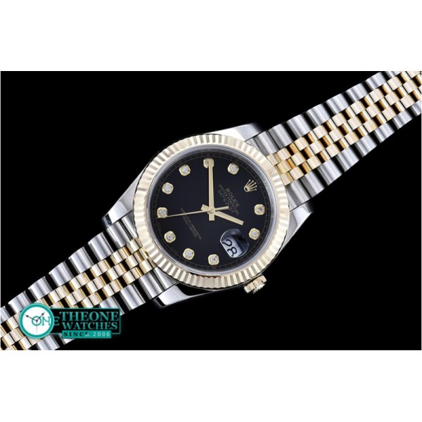 Rolex - DateJust 2 Wrap YG/SS Flt Blk Diams Jub Noob A3235