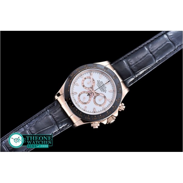 Rolex - Daytona Ref.116515 RG/LE White Stk Noob A7750 Mod