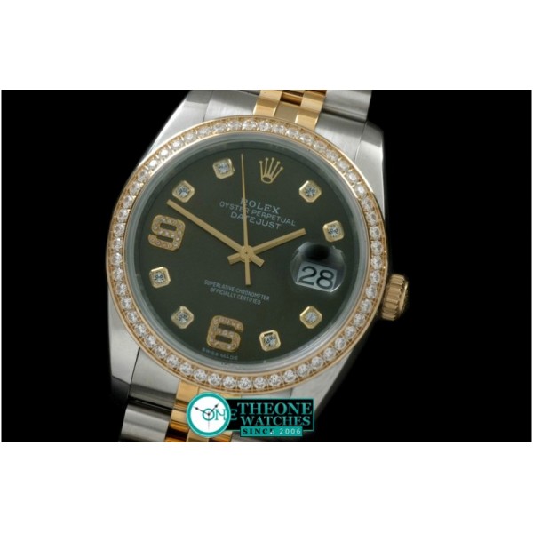 Rolex  - SS/YG Jubilee Green Diam 2836