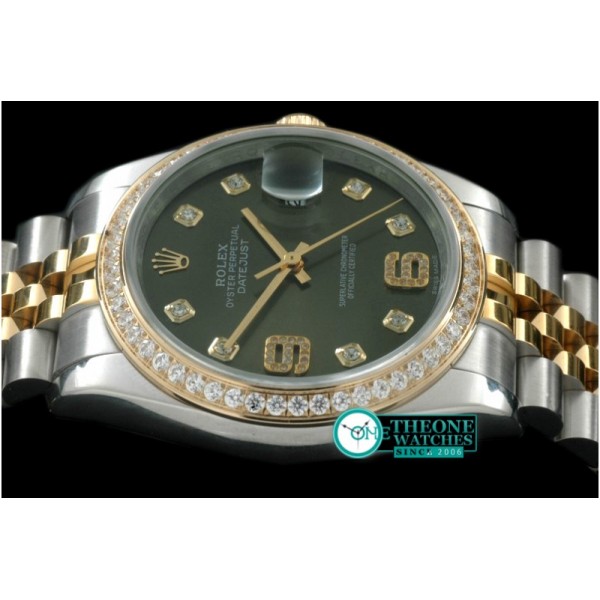 Rolex  - SS/YG Jubilee Green Diam 2836