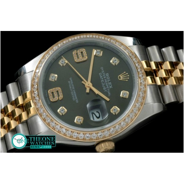 Rolex  - SS/YG Jubilee Green Diam 2836