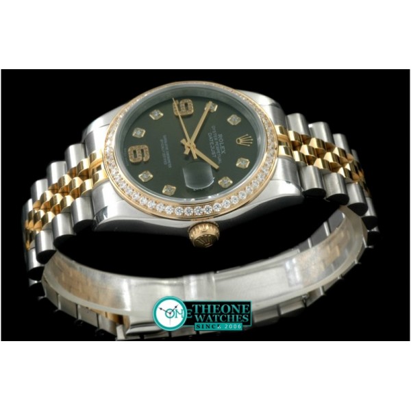 Rolex  - SS/YG Jubilee Green Diam 2836