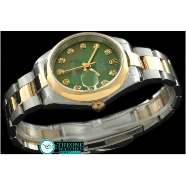 Rolex - SS/YG Oyster MOP Green Diamond Swiss Eta 2671-2