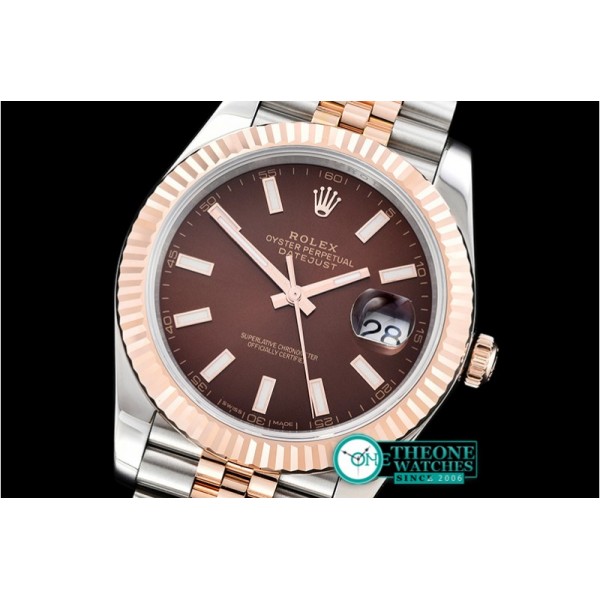 Rolex - DJ2 41mm 18K Wrapped RG/SS Brown Noob A3235 Mod