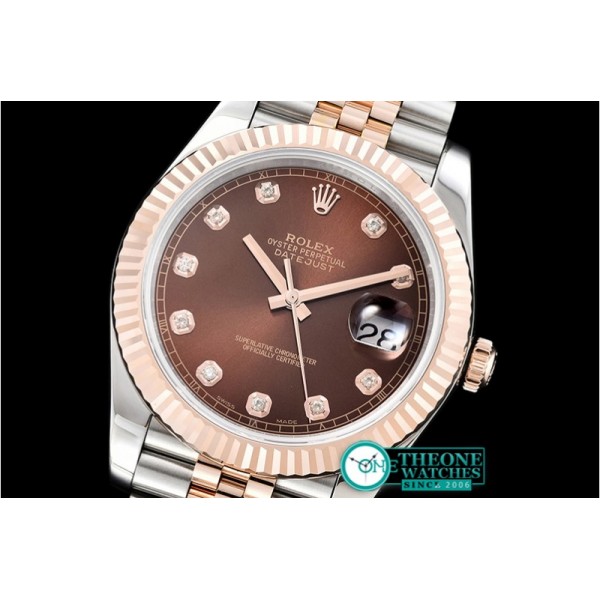 Rolex - DJ2 41mm 18K Wrapped RG/SS Brown Diam Noob A3235 Mod