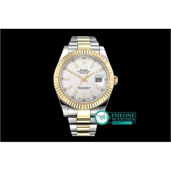 Rolex - DJ2 41mm Oyst YG/SS Silver White Stk BP A3136 Mod