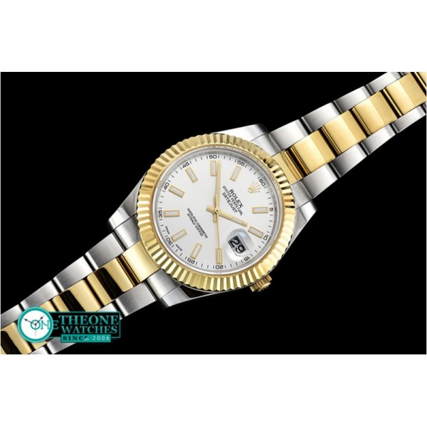Rolex - DJ2 41mm Oyst YG/SS Silver White Stk BP A3136 Mod