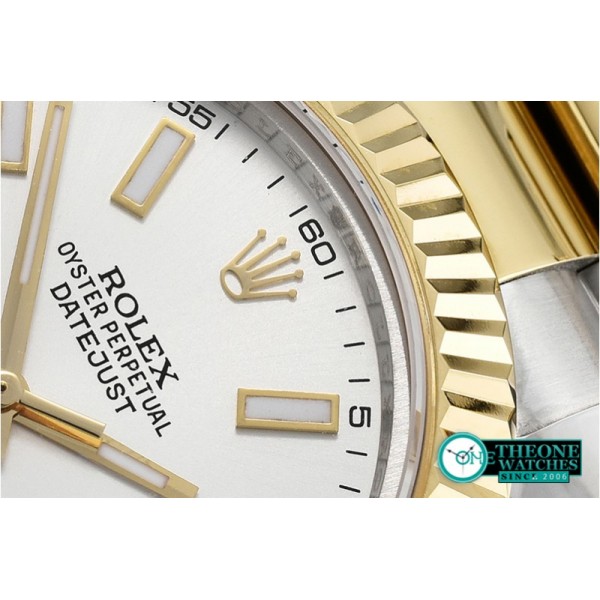 Rolex - DJ2 41mm Oyst YG/SS Silver White Stk BP A3136 Mod