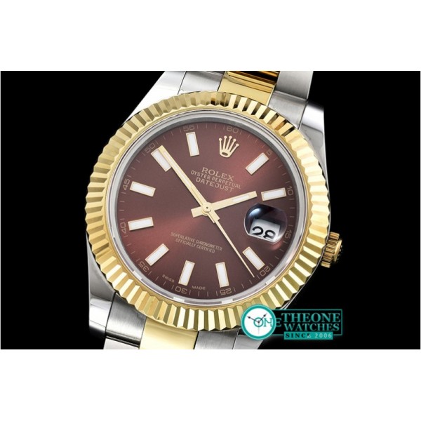 Rolex - DJ2 41mm Oyst YG/SS Brown Stk BP A3136 Mod