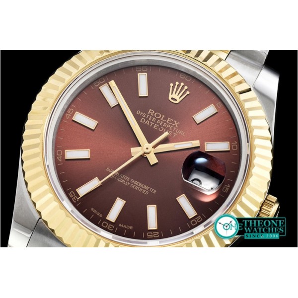 Rolex - DJ2 41mm Oyst YG/SS Brown Stk BP A3136 Mod