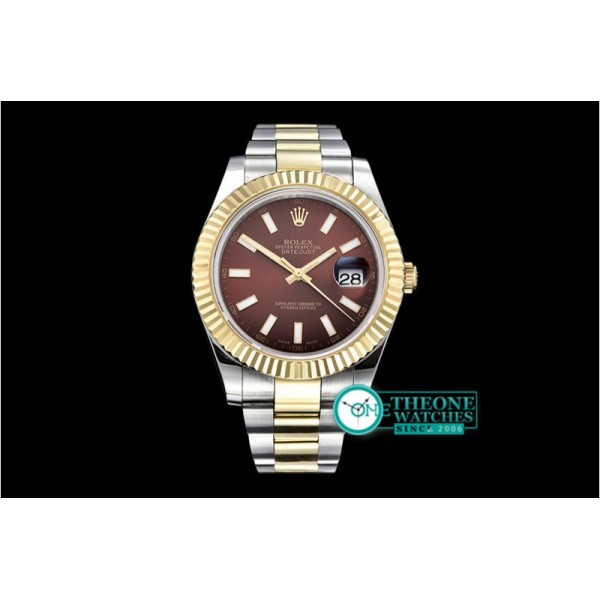 Rolex - DJ2 41mm Oyst YG/SS Brown Stk BP A3136 Mod
