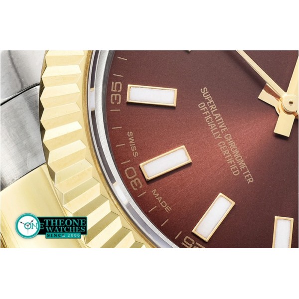 Rolex - DJ2 41mm Oyst YG/SS Brown Stk BP A3136 Mod