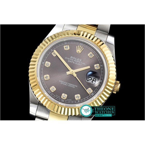 Rolex - DJ2 41mm Oyst Flt YG/SS Dark Grey Diam BP A3136 Mod