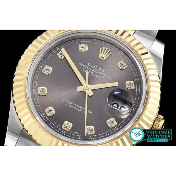 Rolex - DJ2 41mm Oyst Flt YG/SS Dark Grey Diam BP A3136 Mod