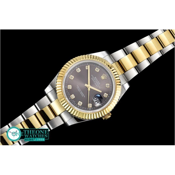 Rolex - DJ2 41mm Oyst Flt YG/SS Dark Grey Diam BP A3136 Mod