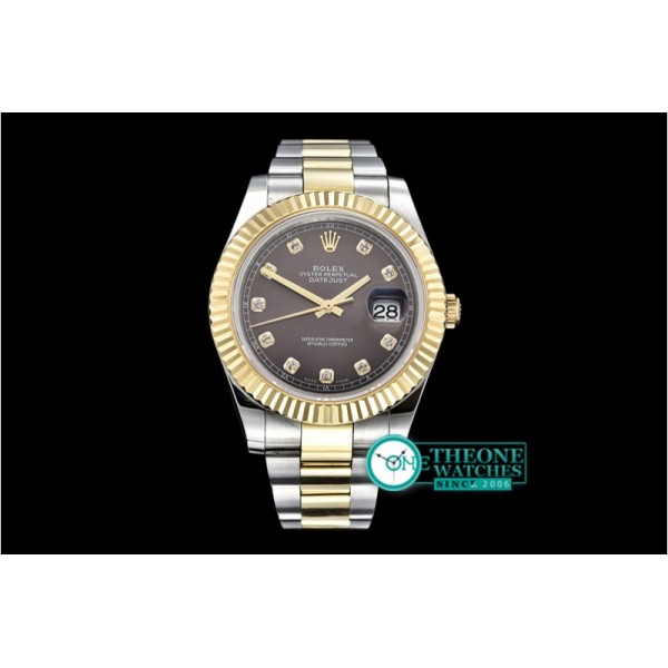 Rolex - DJ2 41mm Oyst Flt YG/SS Dark Grey Diam BP A3136 Mod