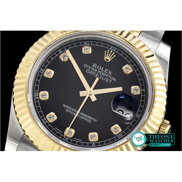 Rolex - DJ2 41mm Oyst Flt YG/SS Black Diam BP A3136 Mod