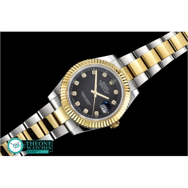 Rolex - DJ2 41mm Oyst Flt YG/SS Black Diam BP A3136 Mod