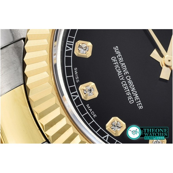 Rolex - DJ2 41mm Oyst Flt YG/SS Black Diam BP A3136 Mod