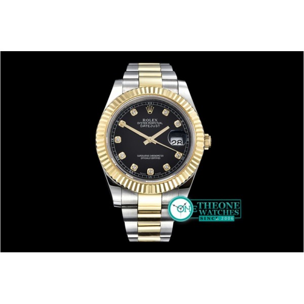 Rolex - DJ2 41mm Oyst Flt YG/SS Black Diam BP A3136 Mod
