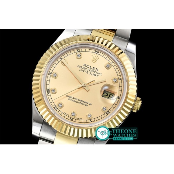 Rolex - DJ2 41mm Oyst Flt YG/SS Gold Diam BP A3136 Mod