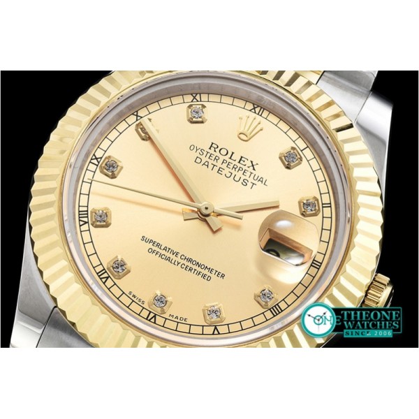 Rolex - DJ2 41mm Oyst Flt YG/SS Gold Diam BP A3136 Mod