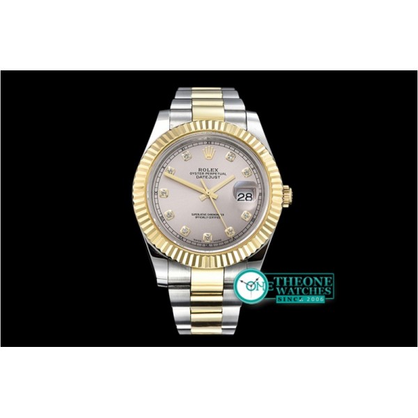 Rolex - DJ2 41mm Oyst Flt YG/SS Light Grey Diam BP A3136 Mod