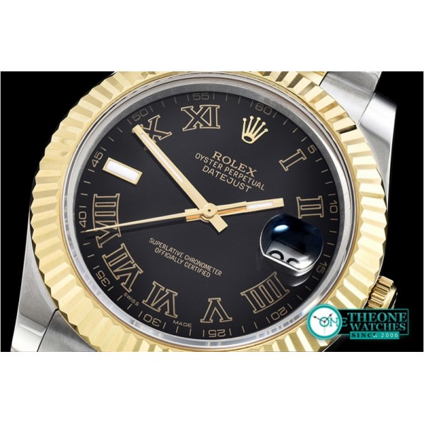 Rolex - DJ2 41mm Oyst Flt YG/SS Blk Roman BP A3136 Mod
