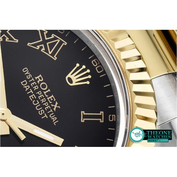 Rolex - DJ2 41mm Oyst Flt YG/SS Blk Roman BP A3136 Mod