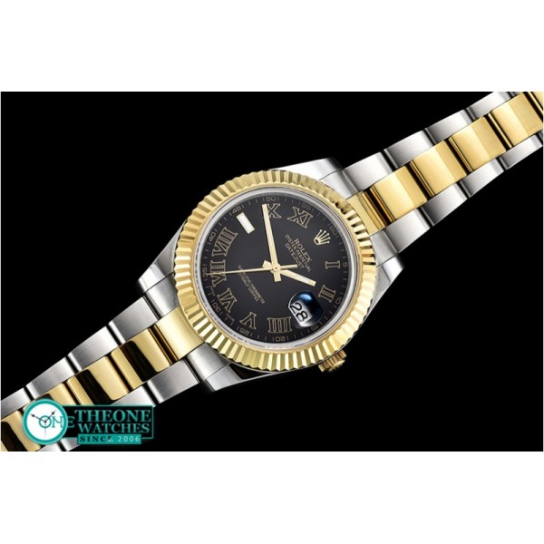 Rolex - DJ2 41mm Oyst Flt YG/SS Blk Roman BP A3136 Mod