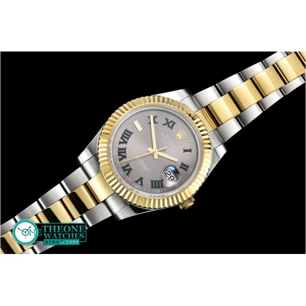 Rolex - DJ2 41mm Oyst Flt YG/SS D. Grey Roman BP A3136 Mod