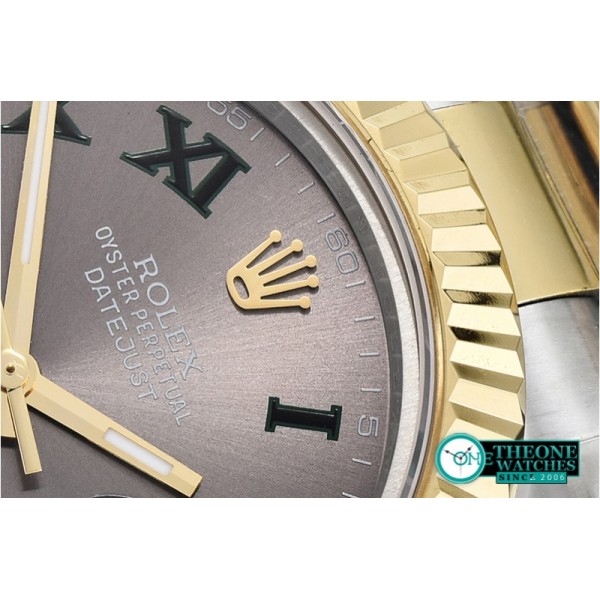 Rolex - DJ2 41mm Oyst Flt YG/SS D. Grey Roman BP A3136 Mod