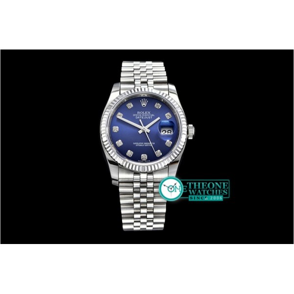 Rolex - DateJust Jub Flt SS/SS Dark Blue Diam BP A3135 Mod